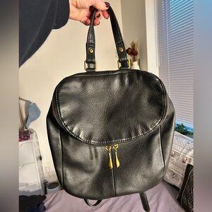 Gently Used Hobo River Backpack in black leather